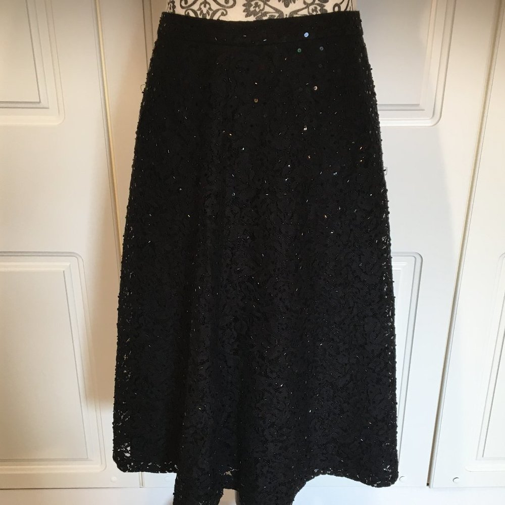 Michael Kors beaded lace black skirt size 4
